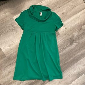 Sunhee green cowl neck empire waist pleated dress